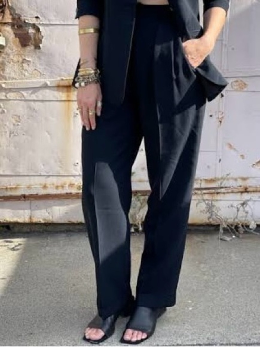 Jones New York Navy Blue High-Waist Pleated Women's Dress Pants